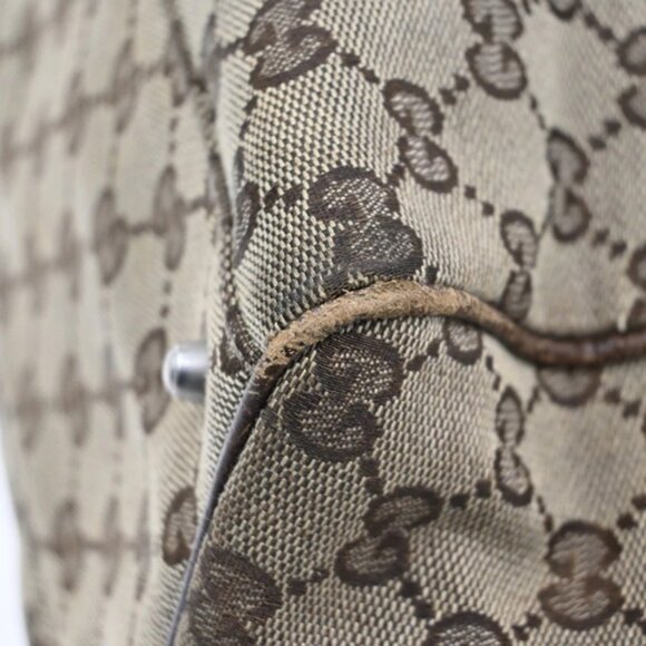 GUCCI Logo Sherry GG Pattern 2set Hand Bag Canvas Leather Brown Italy 32AA107 - Picture 3 of 8